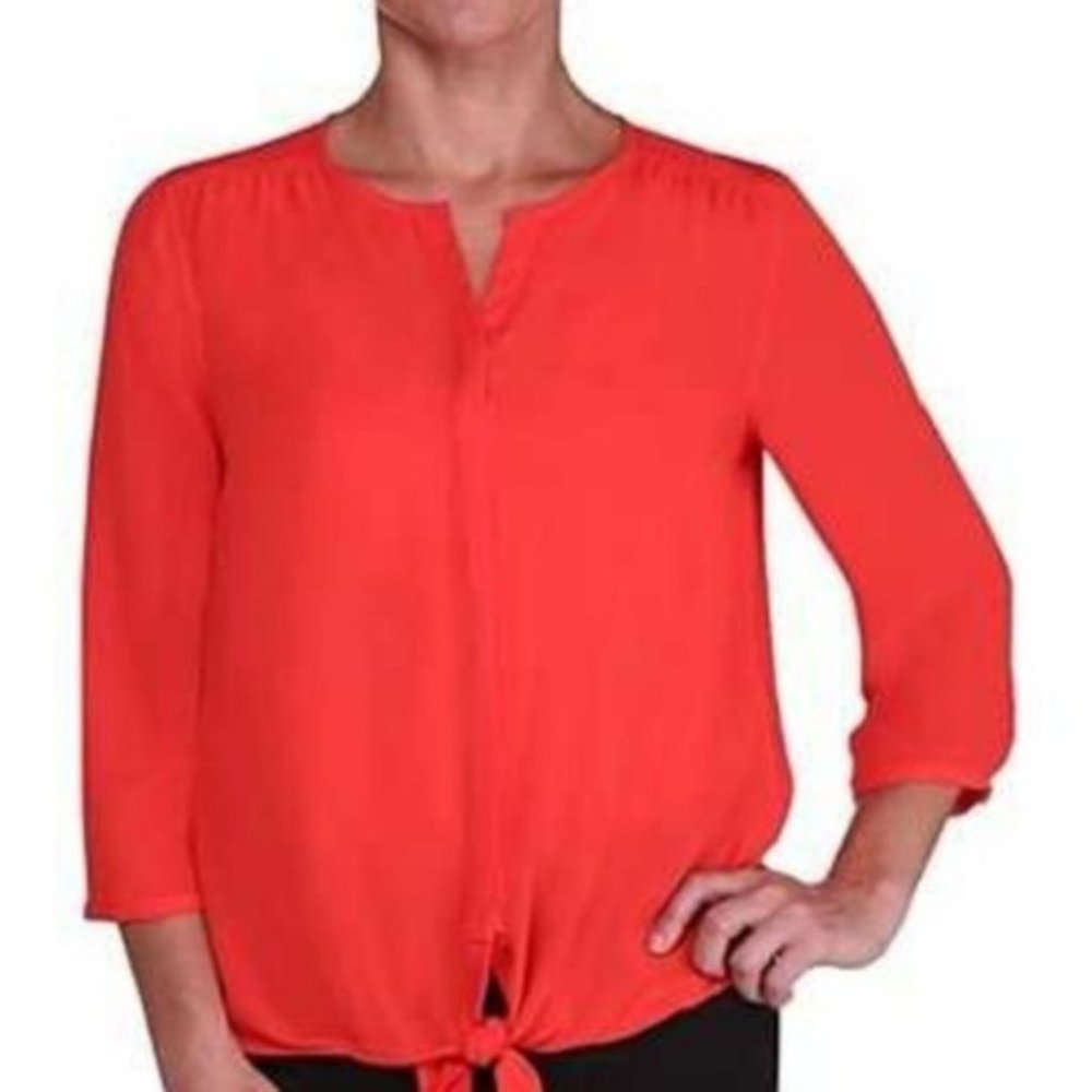 Red Front Tie Blouse Size 6P
